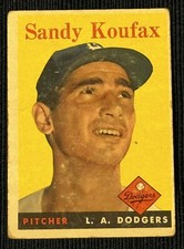 Sandy Koufax 1958 Topps #187 Los Angeles Dodgers