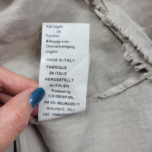 Cosmo Dress Womens Small Beige Natural Linen Made In Italy Minamilist Easy Care - Picture 13 of 14