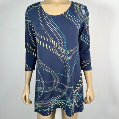 Clara Sun Woo Women s Size Extra Small XS Spilt Hem Tunic Top Made in USA