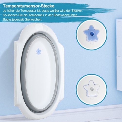 Baby Badewanne Badezimmer Babywanne Faltbare mit Ständer Sicher Ergonomische - Bild 7 von 8