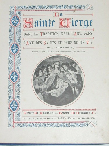 09H23 Buch Alte 1904 Die Heilige Madonna IN Die Tradition von J.Hoppenot - Picture 3 of 12
