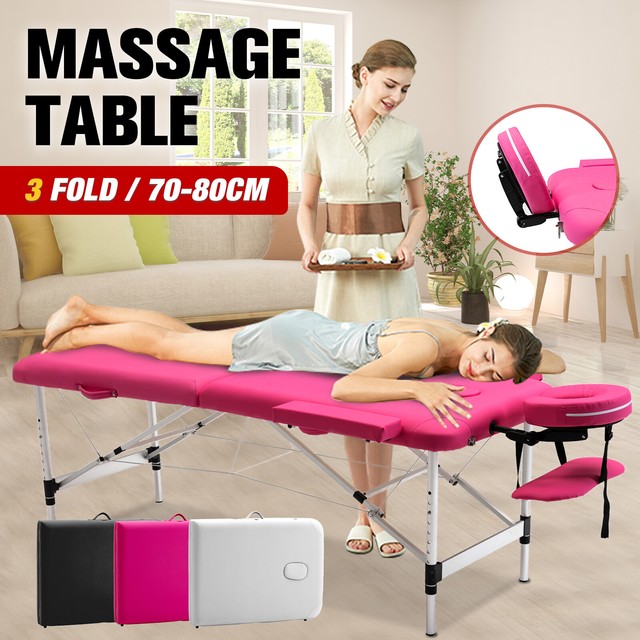 Massage Table Portable 3 Fold Aluminium Beauty Therapy 70/75/80CM Waxing Bed Massage Table Portable 3 Fold Aluminium Beauty Therapy 70/75/80CM Waxing Bed