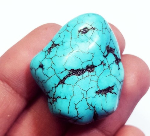 Piedra preciosa suelta turquesa natural certificada áspera 59,25 quilates con regalo gratis - Imagen 2 de 6