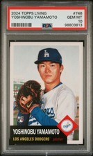 2024 Topps Living Set YOSHINOBU YAMAMOTO RC #746 Los Angeles Dodgers PSA 10