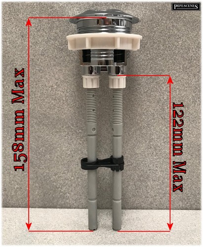 Universal Typ WC Drucktaster DUAL Spülung für 38 mm / 40 mm Loch in Chrom - Bild 4 von 5