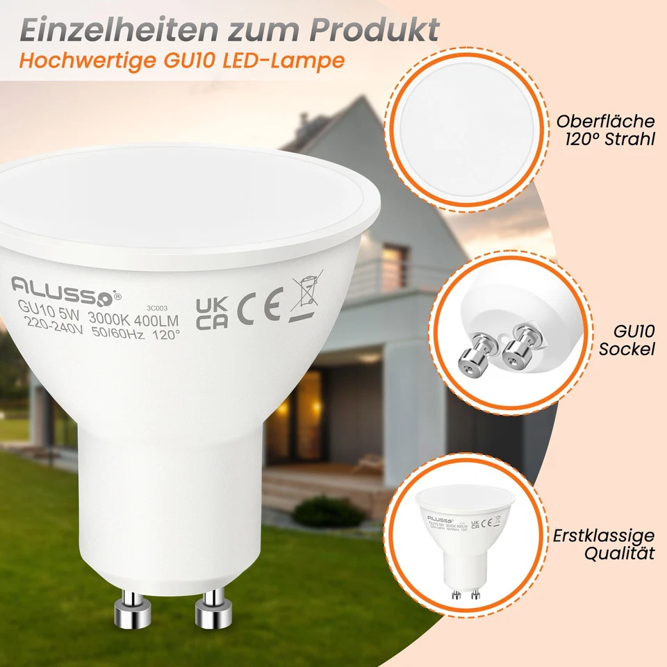 1x-100x GU10 LED Glühbirne 230V 5W 7W Warmweiß Kaltweiß Leuchtmittel Strahler - Bild 3 von 4