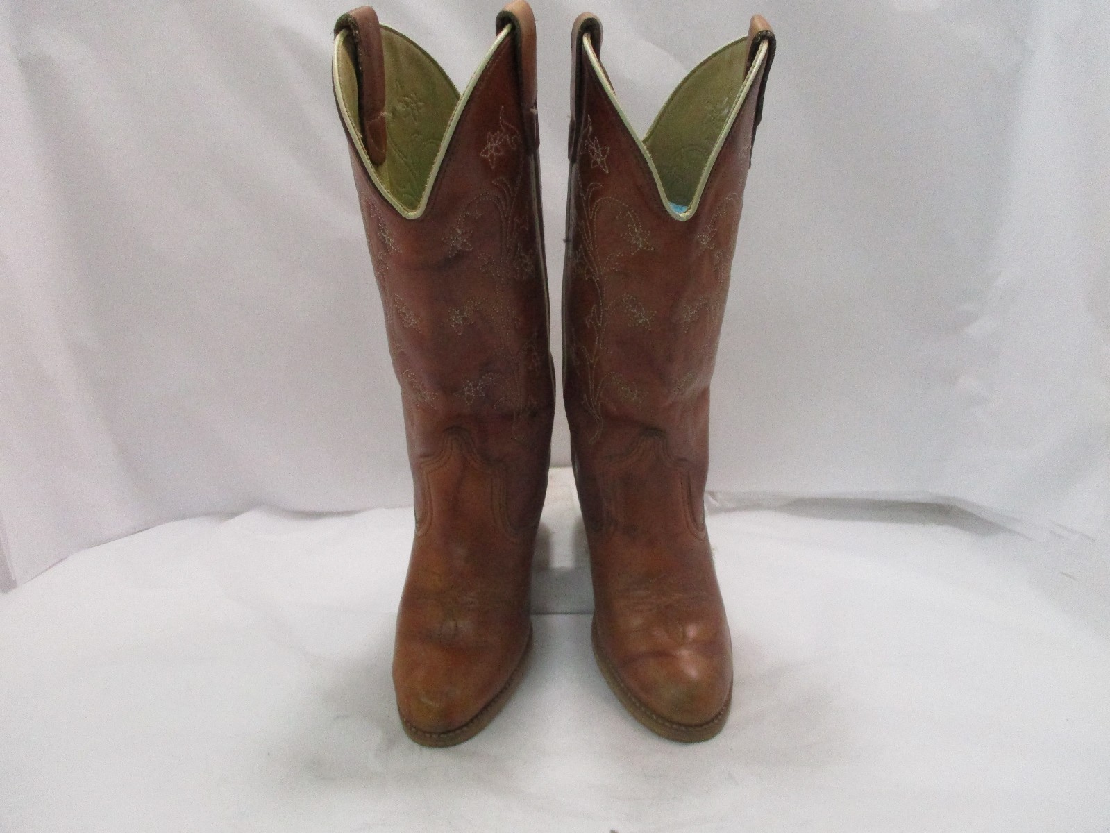 Vintage Vintage Vintage 80s Ladies Brown Stacked Heel Western Cowgirl Boots sz 6M ( 20144 AA) 5ca961 Vintage Vintage Vintage 80s Ladies Brown Stacked Heel Western Cowgirl Boots sz 6M ( 20144 AA) 5ca961