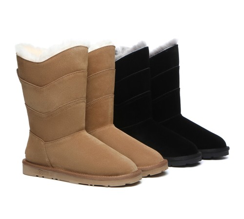 EVERAU® UGG Boots Women Premium Australian Sheepskin Wool Tall Swanston 3 Panel - Picture 2 of 30