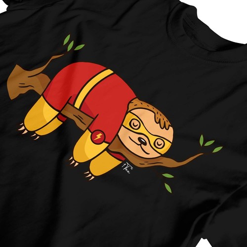 1Tee Kinder Jungen Schlaf Superheld Faultier T-Shirt - Bild 3 von 5