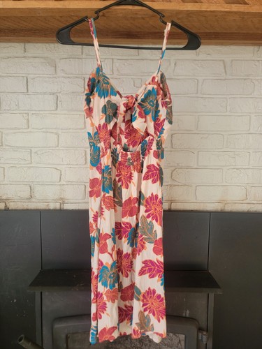 Forever 21 Floral Mini Dress Adjustable Straps Tie Back Size S - Picture 4 of 7