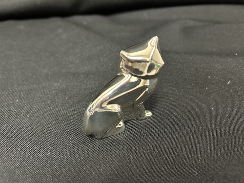 Christofle RARE Art Deco Silver Plate Sitting Cat  Figurine NEW Box - Picture 12 of 19