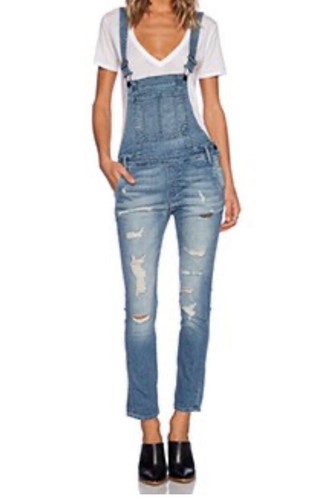 Distressed Blue Spice denim overalls . Size 11 EUC  - Picture 1 of 7