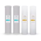 4 Big Blue Filters 20"x 4.5" Whole House Sediment Cto Carbon Block Water Filter