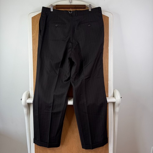Jack Victor Suit Mens 44R Brown Pinstripe 2 Button 100% Wool Pants 36x30 Pleated - Picture 18 of 20