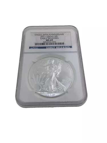 2011 S$1 Silver Eagle Early Releases NGC MS69 25th Anniversary