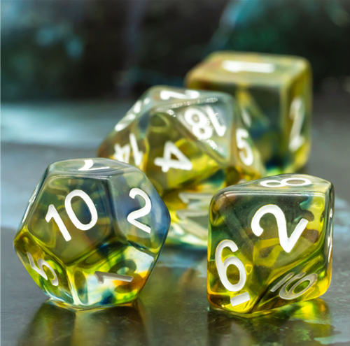 Color Glazed Swirl Resin Polyhedral DND Dice Set Dungeons & Dragons D&D TTRPG - Picture 4 of 5