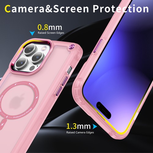 For iPhone 16 15 14 Pro Max/13/12 MagSafe Magnetic Case Translucent Matte Cover - Bild 27 von 34