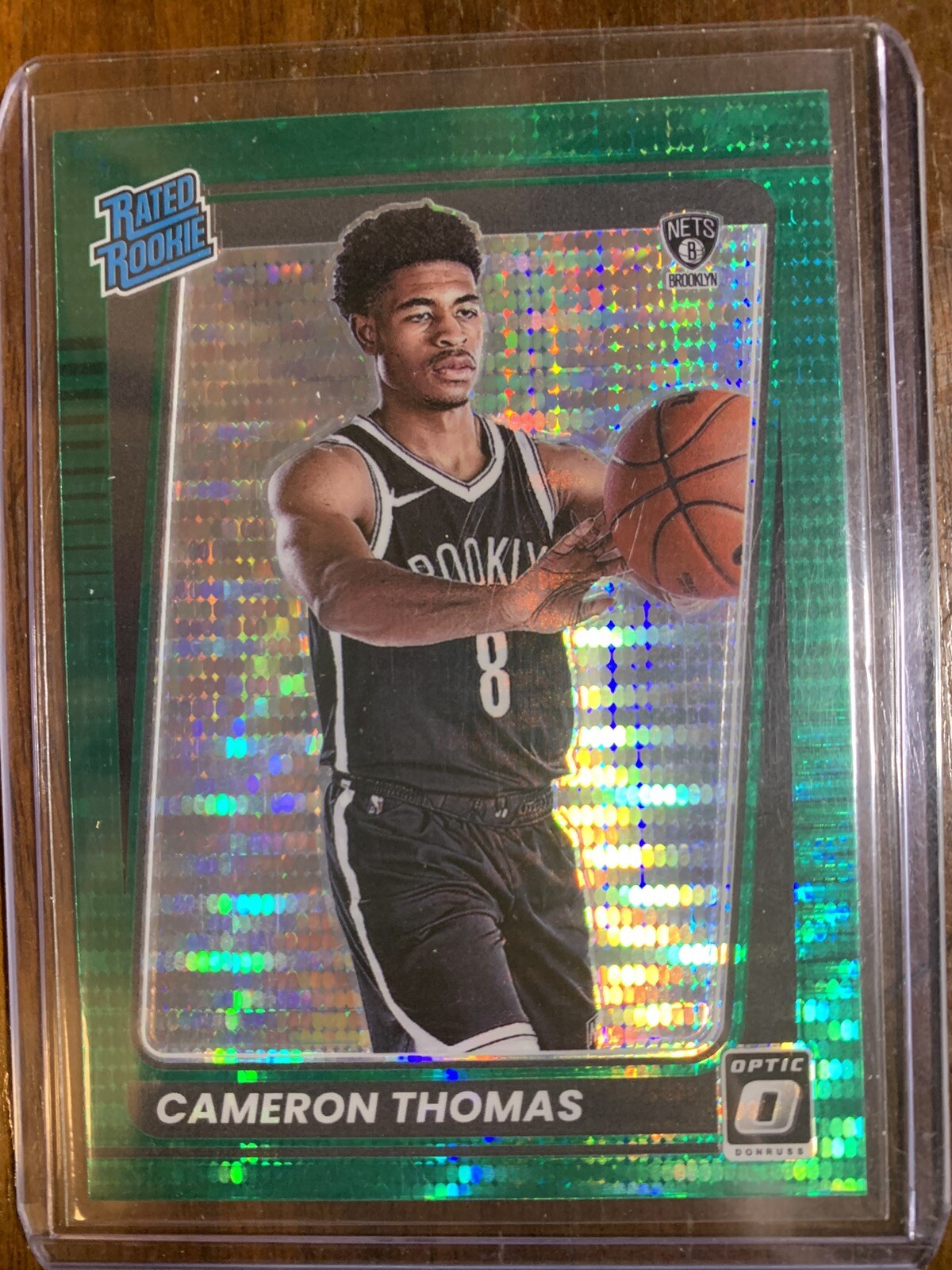 2021-22 Panini Donruss Optic Green Pulsar Prizm #153 Cameron Thomas RC