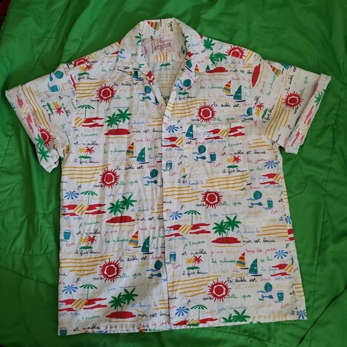 Vintage American Collection Bon Homme S Hawaiian Bonhomme NY Shirt Made in USA - Picture 2 of 10