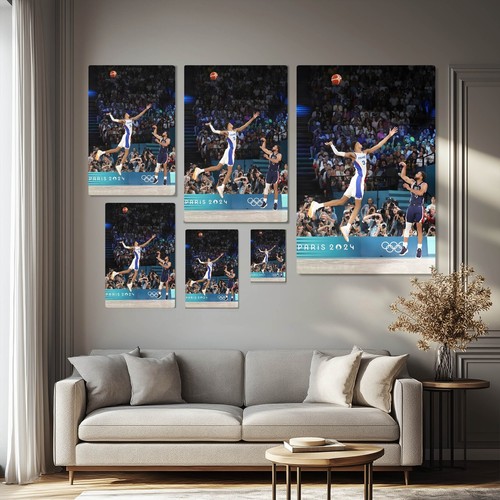 Arte de pared lienzo enmarcado impresión fotográfica deportiva de baloncesto de Stephen Curry de Estados Unidos - Imagen 9 de 9