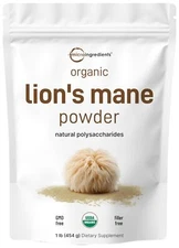 Micro Ingredients Organic Lions Mane Mushroom Supplement Powder 16 Ounce | Na...