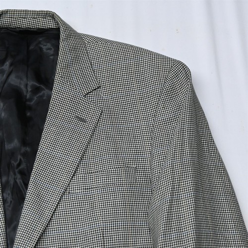 Jos A Bank 43R 44R Blue Houndstooth Silk Wool Mens Suit Blazer Jacket Sport Coat - Picture 2 of 12