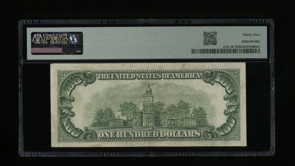 DBR 1950 $100 New York STAR Fr. 2157-B* PMG 35 Serial B00087707* - Image 2 of 2