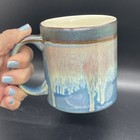 Potter's Corner Artisan Iridescent Earth Tones Glazed Coffee Mug Cup Blue Brown