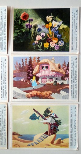 DISNEY ALICE IM WUNDERLAND SERIE I II KOMPLETT GESCHENK WUHRER 1950er - Bild 3 von 5