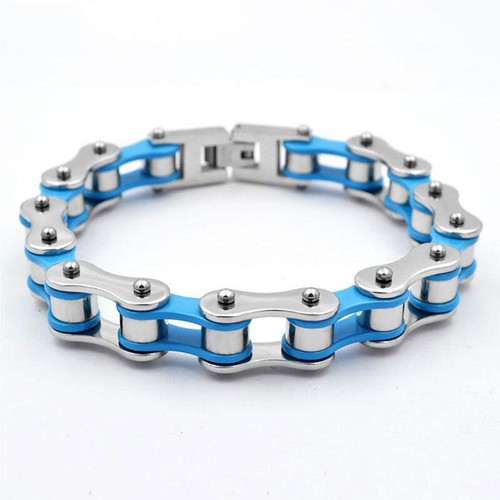 Mens Bracelets/Bangles, Punk Biker Bicycle Motorcycle Multicolor Chain Bracelets - Picture 45 of 96