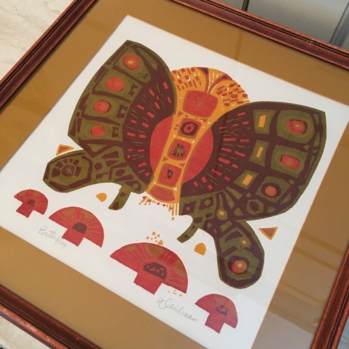 David Weidman Butterfly Mushroom Animal Mid Century Modern Silkscreen Pop Art CA - Picture 4 of 11