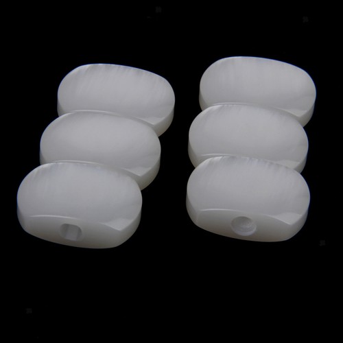 6 White Pearloid Acrylic Buttons for Guitar Tuner Machine Heads Tuning Keys - Picture 5 of 9