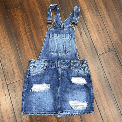 Blue Spice Junior Overall Kleid Gr. 9 blau Denim Jeans Used-Look Pulloverkleid - Bild 1 von 7