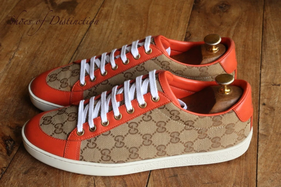 Gucci GG Orange Monogram Chaussures Baskets Baskets Femmes UK 6,5 US 9,5 EU 39,5 - Photo 3/4
