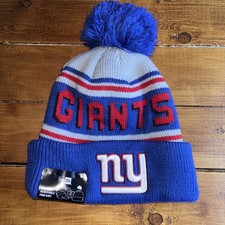 New York Giants New Era Adult One Size Knit Cuffed Pom Beanie Winter Hat NFL NEW