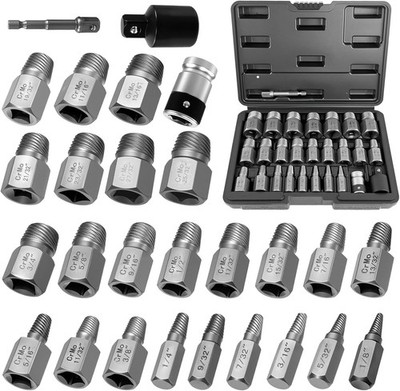 27PCS Screw Extractor Set, Upgrade Bolt Extractor Kit, Easy Out Screw Extractor 
