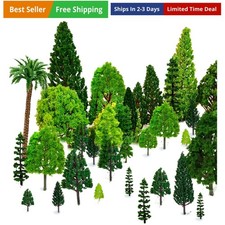 Mixed Model Trees, 29pcs, 1.5-6 inch4-16 cm, Ho Scale Bushes, Diorama Supplie...