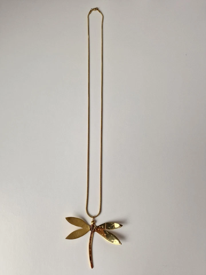Halskette gold großer Anhänger Libelle - Bild 2 von 4