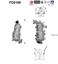 AS DPF Rußpartikelfilter Dieselpartikelfilter FD5166 Cordierit für TOYOTA VERSO