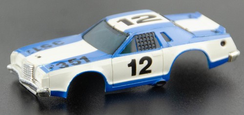 Vintage Aurora AFX Ford Thunderbird Stocker blau & weiß HO Scale Slotcar Karosserie