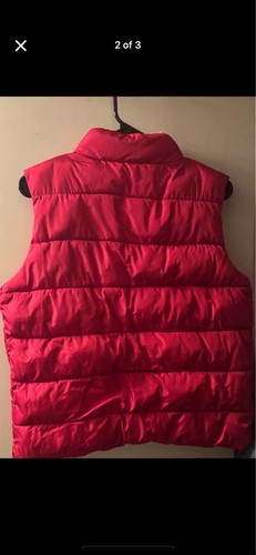 Kids Red Puff Jacket with White Fur In Neck Line. Large 10-12 - Picture 3 of 6
