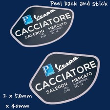 Cacciatore Saleron Mercato Roller Händler Vinyl Aufkleber Lambretta Vespa Li TV SX