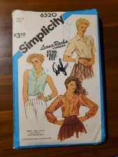 Leona Rocha 80s Simplicity Sewing Pattern 6520 Shirt Size 16 Fuss Free Fit