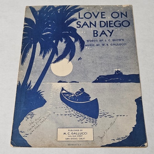 Love on San Diego Bay by J. C. Brown and W. R.Gallucci Sheet Music