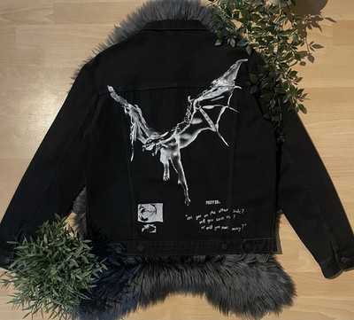 Post Malone x H&M: Printed Denim Jeansjacke | Gr. M (NEU)