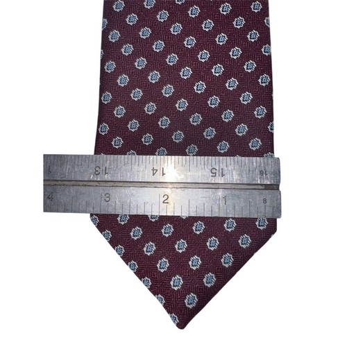 Corbata de diseñador roja geométrica vintage Principe para hombre Careercore sala de juntas corporativa - Imagen 4 de 5