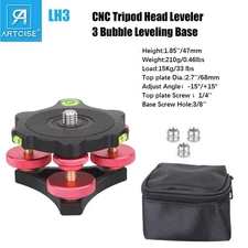 CNC Tripod Leveling Base 68MM Camera Tripod Head Leveler Panoramic Tripod Head