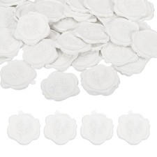 Eucalyptus Leaf Wax Seal Stickers, 50 Pack Embossed Adhesive Sticker, White