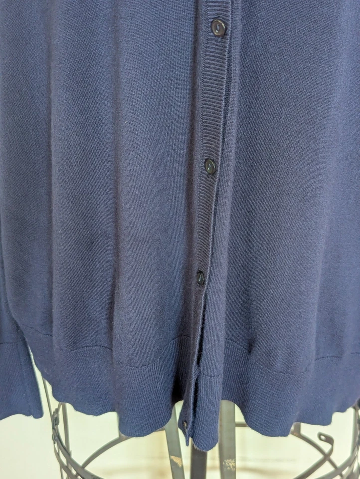 Cárdigan con botones Sejour para mujer talla 3X azul marino neutro Normcore carrera diaria Foto 4 de 4