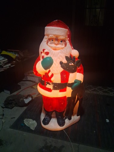 Vintage 40" Weihnachtsmann beleuchtete Blasform von TPI Kunststoff, Weihnachten Rentier,
